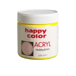 Farba akrylowa HAPPY COLOR 250ml słoik - cytrynowa 12 -543108