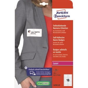 Identyfikatory AVERY ZWECKFORM imienne samop. L4783-20-581769