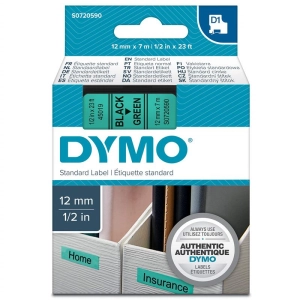 Taśma do drukarki DYMO D1 12x7m czarno / zielona 5045019-599987