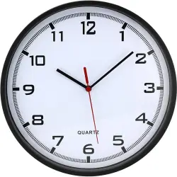 Zegar ścienny MPM plastikowy E01.2478.00 średnica 255cm  czarny t.biała-600892