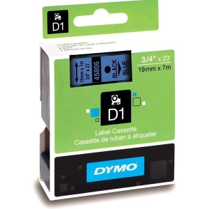 Taśma do drukarki DYMO D1 19mm x 7m czar/niebi 45806 S0720860-610805