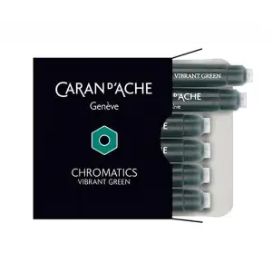 Naboje CARAN D'ACHE Chromatics Vibrant Green 6szt. ciemonozielone-612656