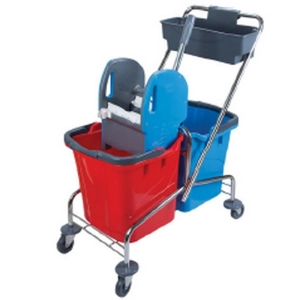 Wózek z wyciskarką koszyk 2 x 25L chromowany-612830