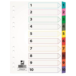 Przekładki Q-CONNECT A4 mylar 1-10 KF00162-614695