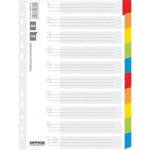 Przekładki OFFICE PRODUCTS 10 kolorów -614714