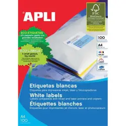 Etykiety APLI uniwersalne 210x297mm, prostokątne, białe 100 ark.-617641