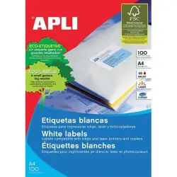 Etykiety APLI uniwersalne 63,5x38,1mm, zaokrąglone, białe 100 ark.-617804