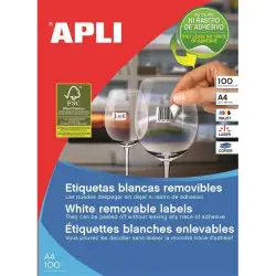 Etykiety APLI usuwalne 17,8x10,0mm, zaokrąglone, białe, 25 ark.-617844