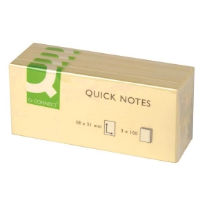 Karteczki samop. Q-CONNECT 38x51mm op.3szt. żółty-617178