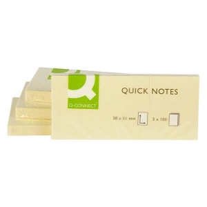 Karteczki samop. Q-CONNECT 38x51mm op.3szt. żółty-617182