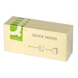Karteczki samop. Q-CONNECT 38x51mm op.3szt. żółty-617184