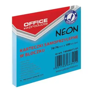Karteczki samop. OFFICE PRODUCTS 76x76 neon nieb.-617216