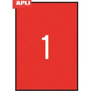 Etykiety APLI kolor 210x297 (1) op.20 czerw AP1601-617878