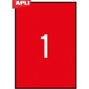 Etykiety APLI kolor 210x297 (1) op.20 czerw AP1601-617880