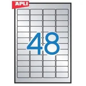 Etykiety APLI PCV srebrne 45,7x21,2 (48) AP10066-617948