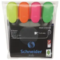Zestaw zakreślaczy SCHNEIDER Job 1-5 mm 4 szt. miks kolorów-618726