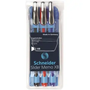 Zestaw długopisów SCHNEIDER Slider Memo XB 3 szt. miks kolorów-618434