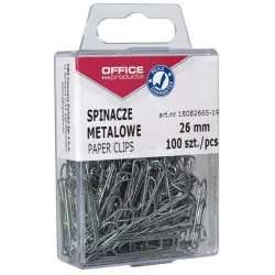 Spinacz OFFICE PRODUCTS 26mm srebrne op.100-619830