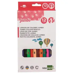 Kredki ołówkowe LIDERPAPEL Jumbo 12szt. mix kolorów-622635