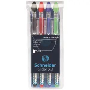 Zestaw długopisów SCHNEIDER Slider Basic XB 4 szt. miks kolorów podstawowych-623343