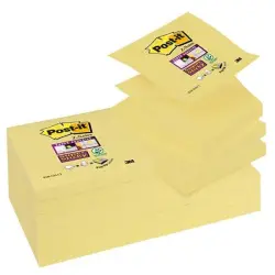 Karteczki POST-IT Super sticky Z-Notes (R330-12SS-CY), 76x76mm, 1x90 kart., żółty-625227