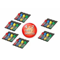 Zestaw promocyjny zakładek POST-IT® (683-4), PP, 12x43mm, 4 2x35 kart., mix kolorów, 2 GRATIS-625303