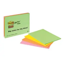 Karteczki POST-IT Super Sticky (6845-SSP), 200x149mm, 4x45 kart., mix kolorów-625413