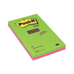 Karteczki POST-IT Super Sticky w linie (5845- SSUC), 125x200mm, 4x45 kart., neonowe-625416