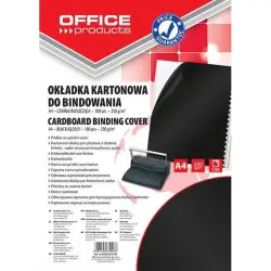Okładki do bindowania OFFICE PRODUCTS karton A4 250gsm błyszczące 100szt. czarne-625489