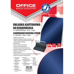 Okładki do bindowania OFFICE PRODUCTS karton A4 250gsm błyszczące 100szt. ciemnoniebieski-625490