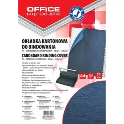 Okładki do bindowania OFFICE PRODUCTS karton A4 250gsm skóropodobne 100szt. ciemnoniebieskie-625493