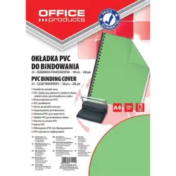 Okładki do bindowania OFFICE PRODUCTS PVC A4 200mikr. 100szt. zielone transparentne-625805