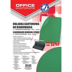 Okładki do bindowania OFFICE PRODUCTS karton A4 250gsm skóropodobne 100szt. zielone-625807