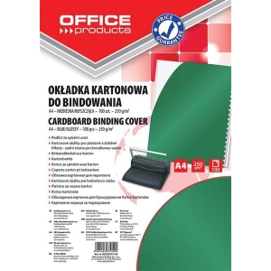 Okładki do bindowania OFFICE PRODUCTS karton A4 250gsm błyszczące 100szt. zielone-625806