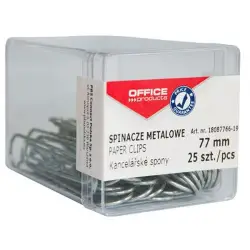 Spinacze OFFICE PRODUCTS metalowe  77mm w pudełku 25szt. srebrne-626602