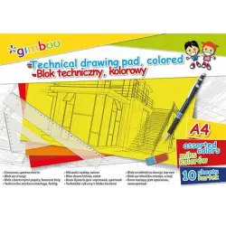 Blok techniczny GIMBOO A4 10 kart. 150gsm mix kolorów-626610