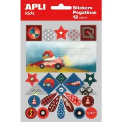Etykiety APLI na zeszyt w bloczku, z naklejkami dla chłopców, 12ark., mix kolorów-626625