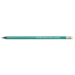 Ołówek DONAU HB syntetyczny z gumką lakier zielony-626871