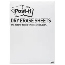 Suchościeralna folia w arkuszach POST-IT Dry Erase (DEFPACKL-EU) 28x39cm 15ark. białe-627150