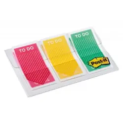 Zakładki indeksujące POST-IT (682-TODO), PP, 23,8x43,2mm, 3x20 kart., mix kolorów-627459