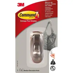 Hak COMMAND (17061BN), metalowy, średni, srebrny-627474