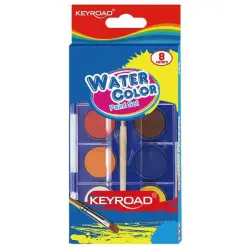 Farby akwarelowe KEYROAD zawieszka z pędzelkiem 8 kolorów-627539