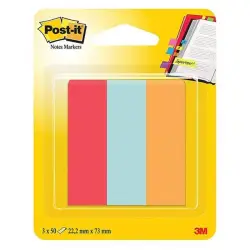 Zakładki indeksujące POST-IT (671-PBO), papier, 22,2x73mm, 3x50 kart., mix kolorów-627616