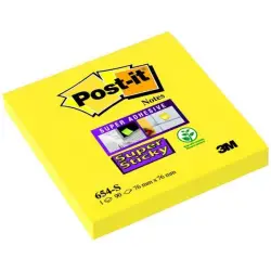 Karteczki POST-IT Super Sticky (654-S), 76x76mm, 1x90 kart., żółty-627875