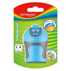 Temperówka KEYROAD Soft Touch plastikowa podwójna ostrzenie w szpic blister mix kolorów-627525