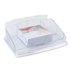 Przybornik na biurko OFFICE PRODUCTS z karteczkami plastik transparentny-628030