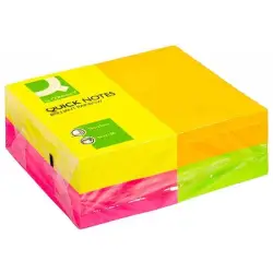 Karteczki Q-CONNECT Rainbow, 127x76mm, 4x3x80k, neon, mix kolorów-628380