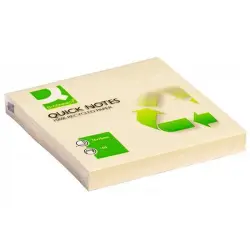 Karteczki Q-CONNECT Recycled, 76x76mm, 100 kart., żółty-628384