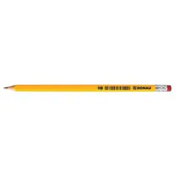 Ołówek drewniany DONAU HB żółty z gumką-628861