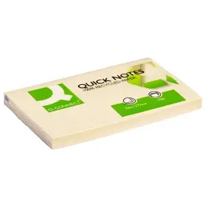 Karteczki Q-CONNECT Recycled, 127x76mm, 100 kart., żółty-628382